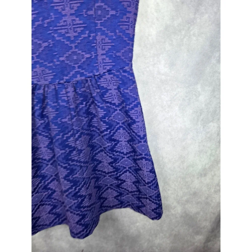 Anthropologie Maeve Averie Blue Jacquard Fit & Flare Sleeveless Dress Sz 2